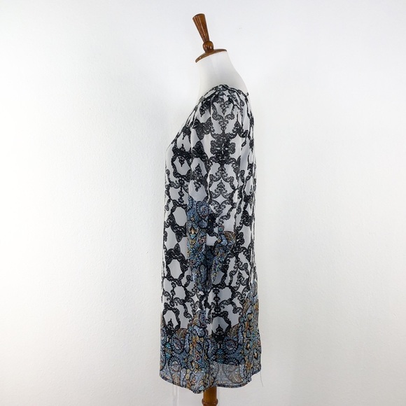 Speechless Black White Print Long Sleeve Dress - Picture 3 of 7